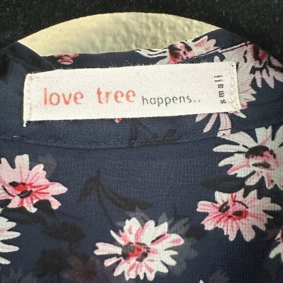 Love Tree‎ Happens Blue Floral Blouse  Size Small - Picture 4 of 8